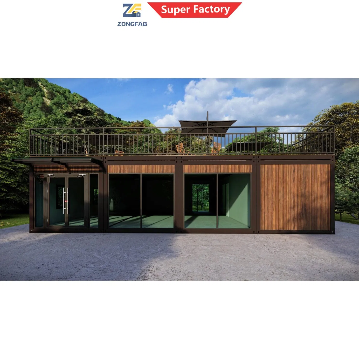 Módulo empilhável de unidade de aço para alojamento residencial, construção de container pré-fabricado, habitação, restaurante, turismo de praia