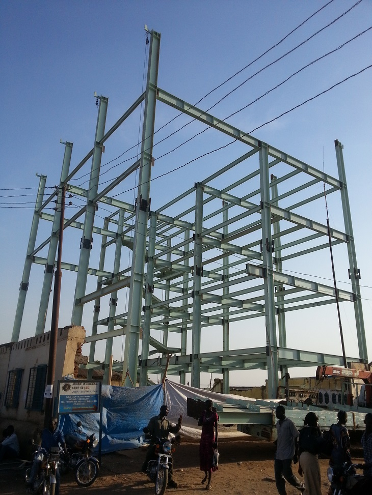 Casa Prefabricada de Aço Estrutural na África Sudão Estrutura de Aço Edifício Prefabricado Estrutura de Aço