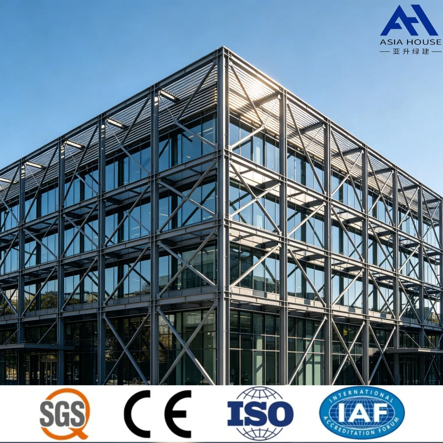 Edifício de Escritório Modular Prefabricado em Estrutura de Aço, Armazém de Aço de Um Andar, Oficina