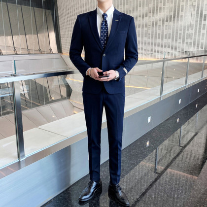 Customized Men's Formal Suit 2 Piece Casual Business Bridegroom's Suit High Quality