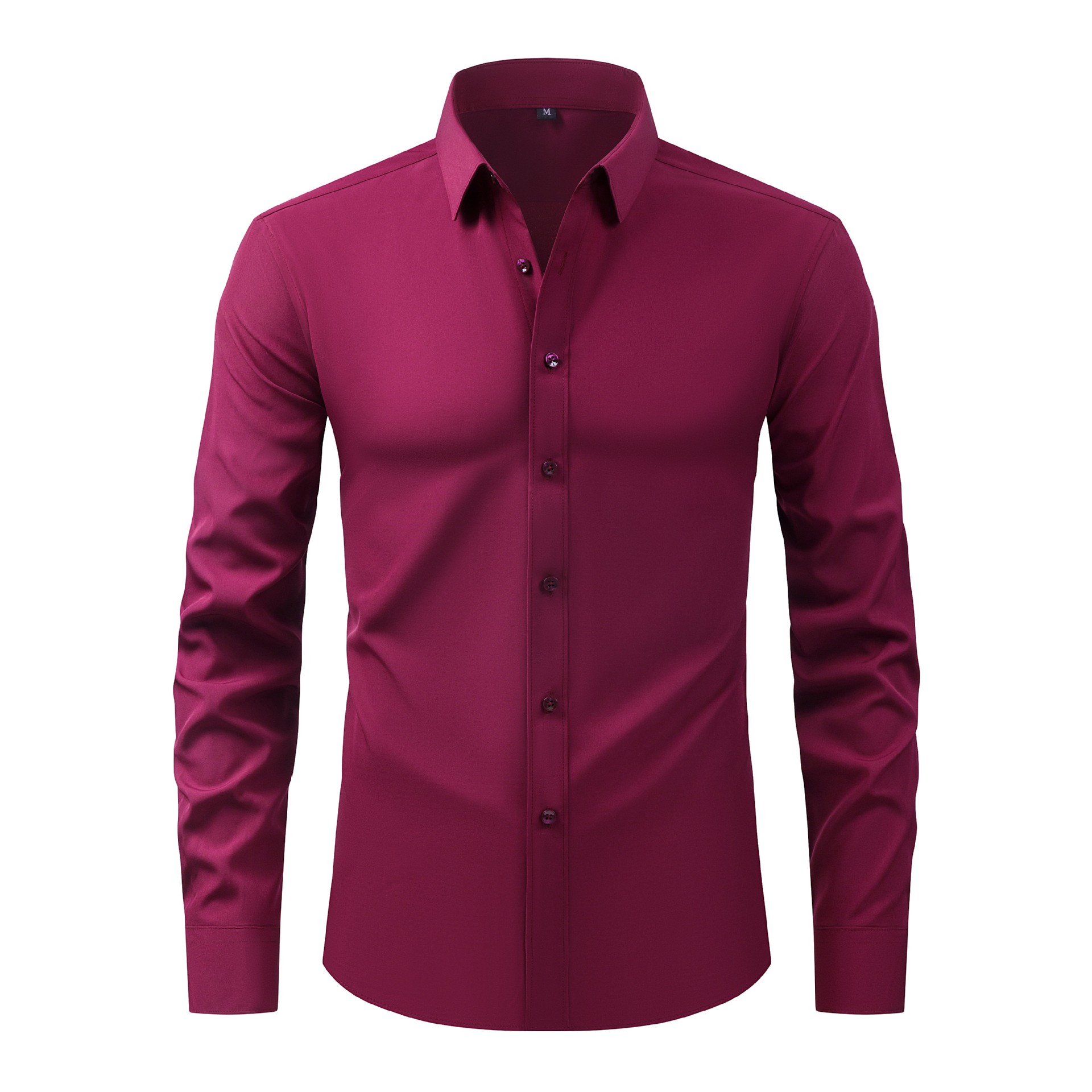 Mens Polyester Solid Color Luxury Dress Shirt - 35 Years Master Craftsmanship