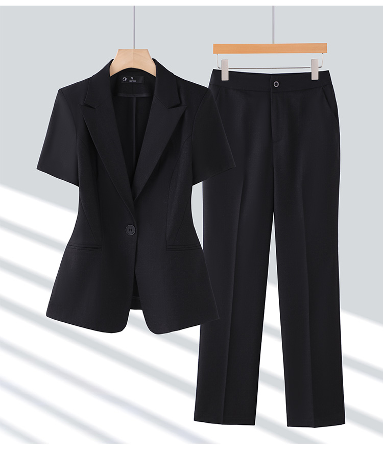 Professional Female Summer Thin Temperament Goddess Fan High-End Short-Sleeved Suit for Interviews Hotel Overalls Wear Suits