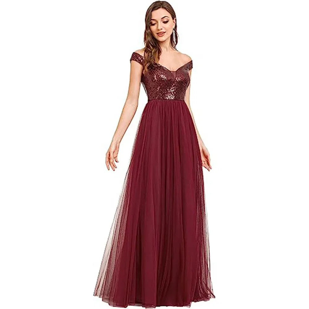 Chic Lace Floor-Length Dress Elegant Ball Gown Slimming Wedding Party Dress