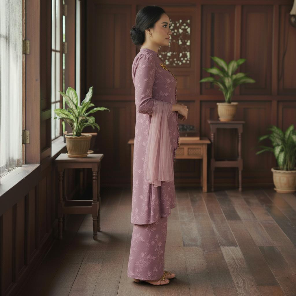 Urung Borong Modest Vintage Embroidered Muslim Evening Dress Eco-Friendly Geometric Pattern Maxi Length Ironless Cey Crepe Viral