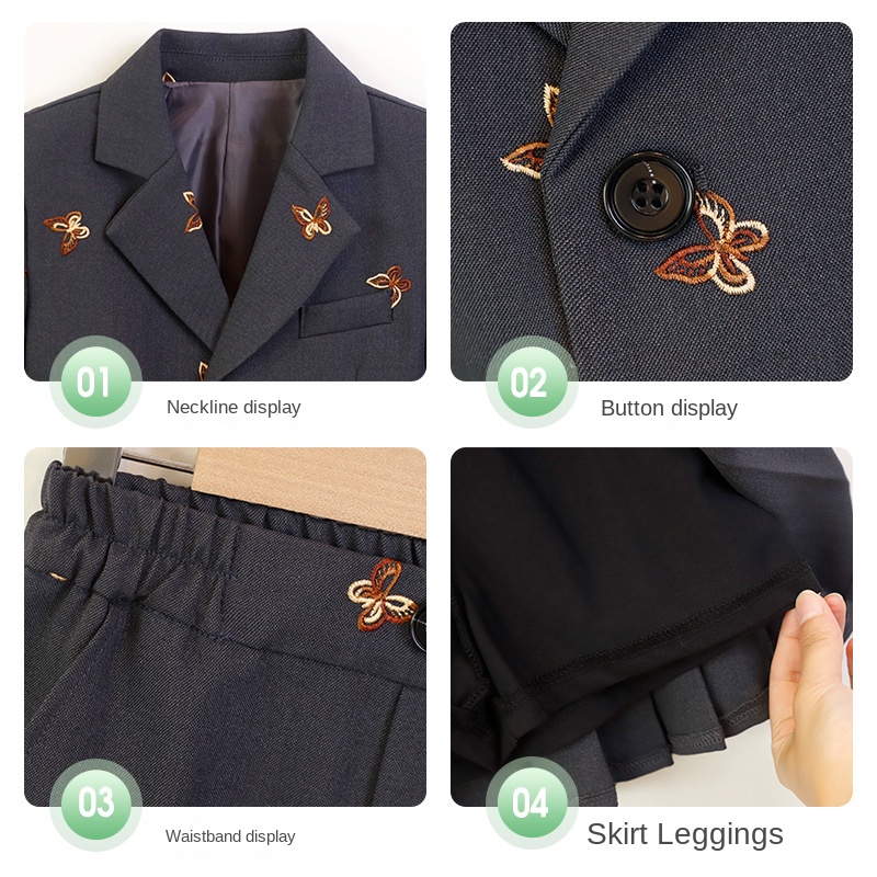 Small Gentleman's Suit for Boys &amp; Girls Casual Formal Cotton Dress Set for Piano Host Activity Performance for Autumn Winter