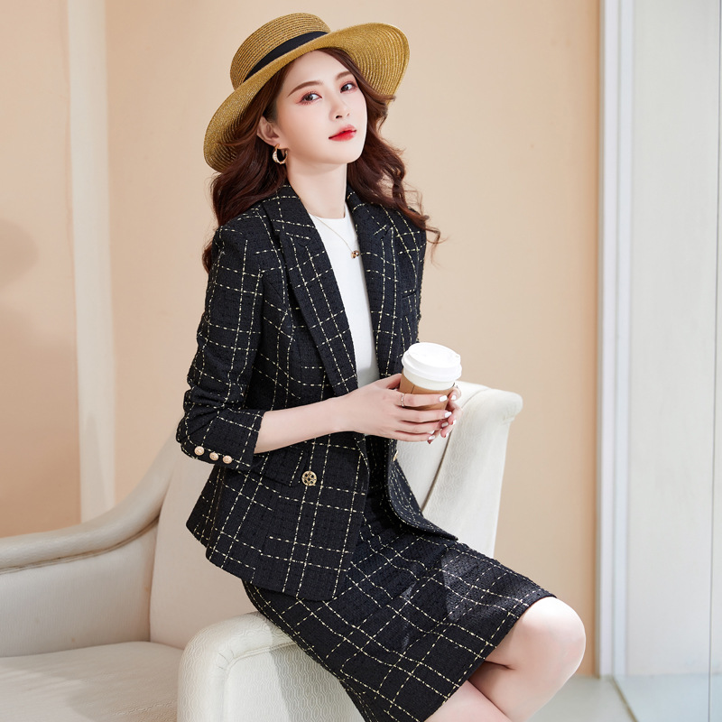 2022 Autumn/Winter New Arrival Womens Long-Sleeved Professional Suit Formal Skirt Set Interview/Sales Workwear