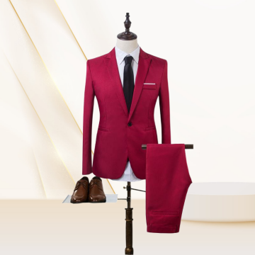 Quality Men's Business Suits Plus Size 2-Piece Formal Suit Set with Pant