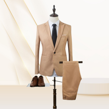 Quality Men's Business Suits Plus Size 2-Piece Formal Suit Set with Pant