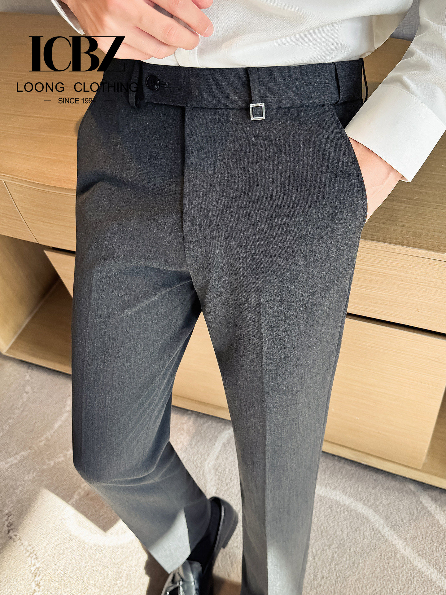 Advanced Business Office Dress Pants Men's High Waist Slim Fit Breathable Anti-Wrinkle Plus Size Spring Autumn British Straight
