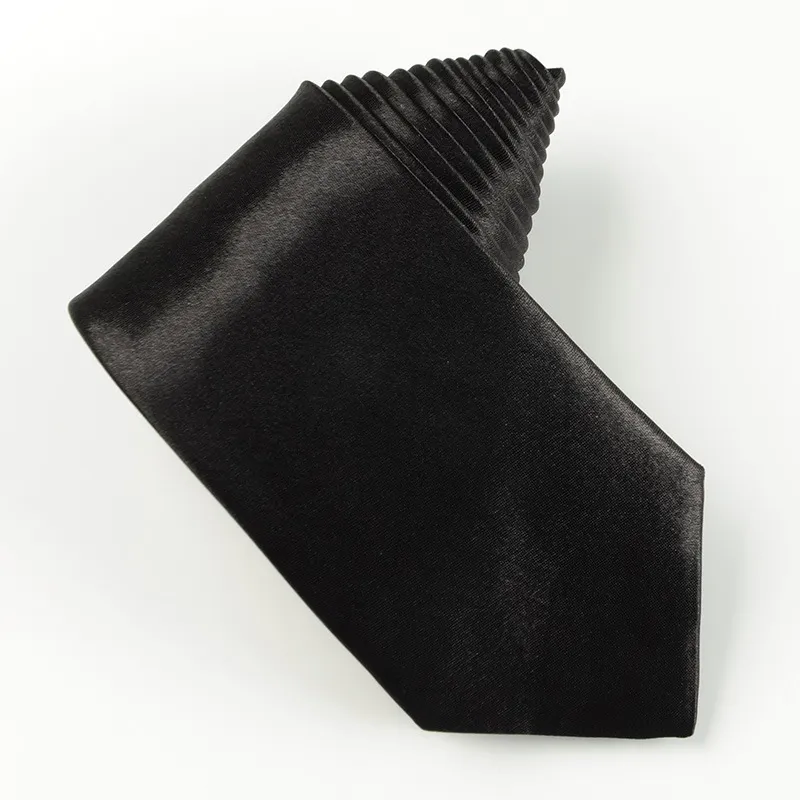 Elegant Custom Logo Black Tie 8cm Wide for Business and Formal Wear