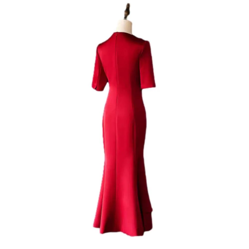 Designer High-Quality Mother Guest Dress 2025 MIDI Formal Wedding Banquet Wear