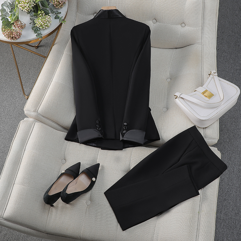 Women Suit Solid Color Two Pieces Sets Slim Women Suits Tuxedo Long Sleeve Blazer and Pants Office Formal Women Suits