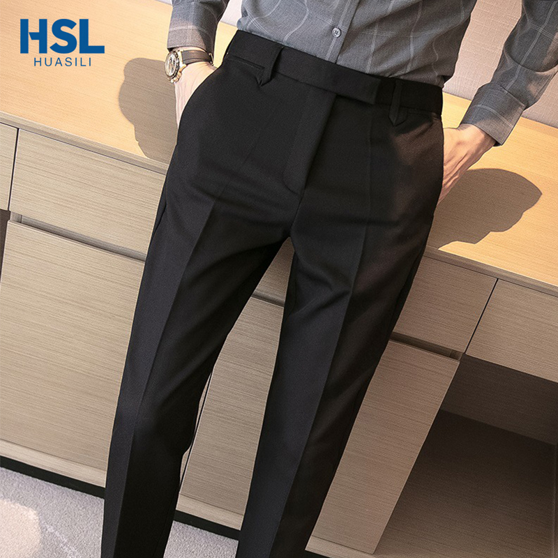Fashionable Business Suit Pants Black Custom Logo Formal Style Waterproof Social Casual Style Men's Suit Pants