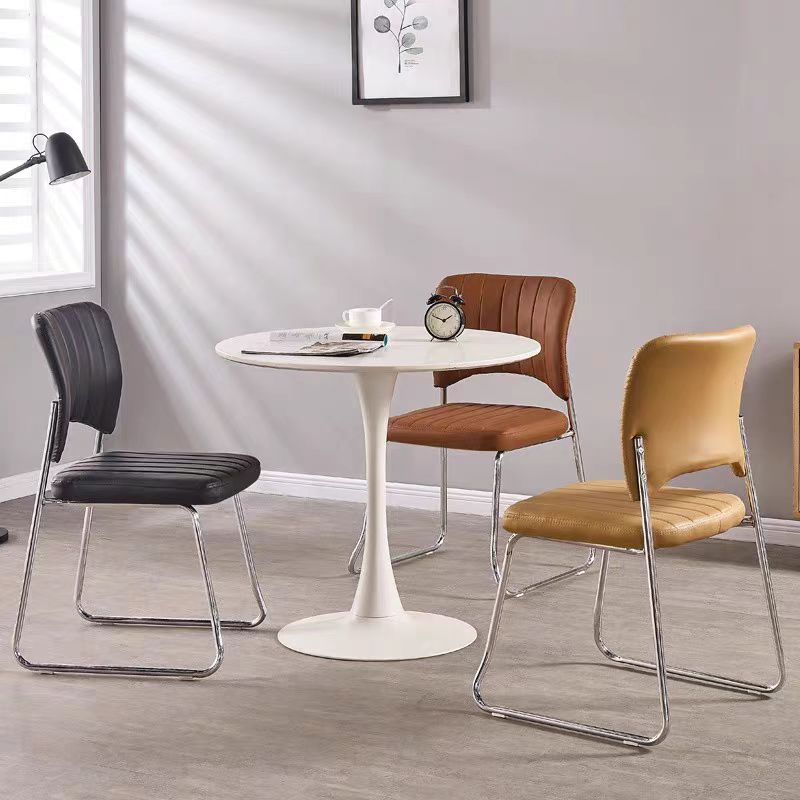 Ergonomic PU Leather Stackable Conference Chair Heavy Duty Sled Base Visitor Guest Chairs For Church Office Meeting Room Chair