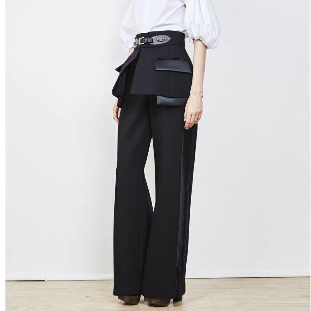 A2799 Formal Pattern High Waist Black Skirt Pant Set