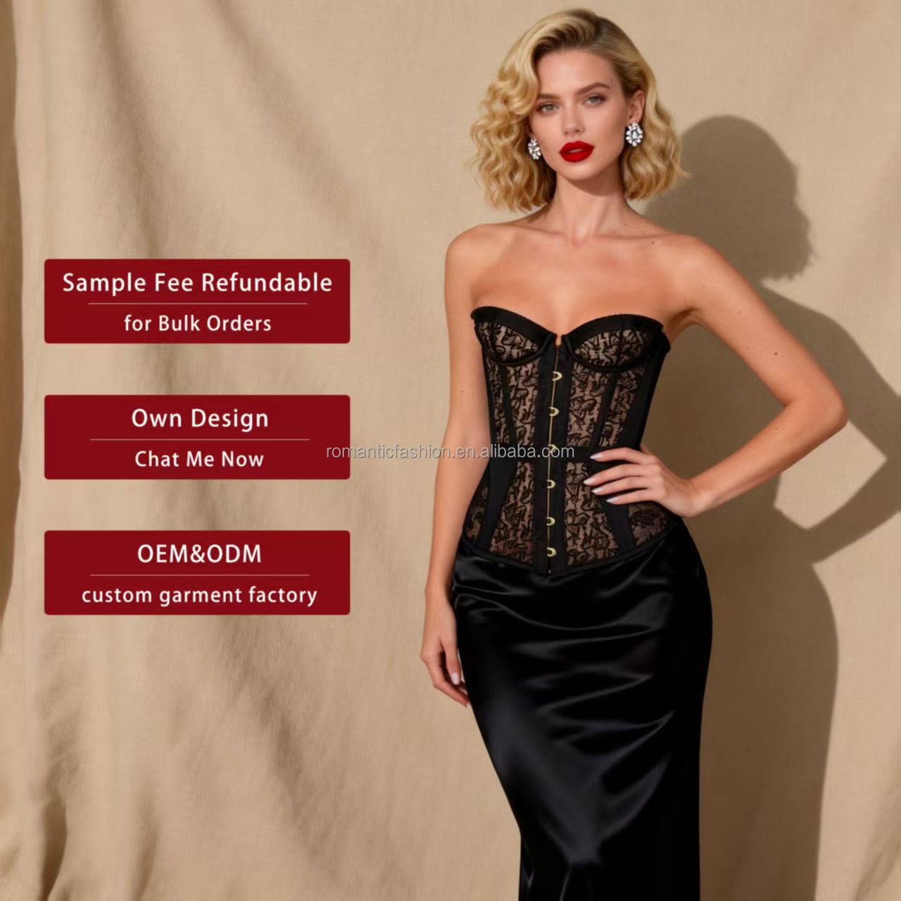 OEM ODM Custom Strapless Corset Top Big Sequin Mini Skirt 2 Piece Set Women Back Lace up Party Outfit Private Label 50PCS MOQ