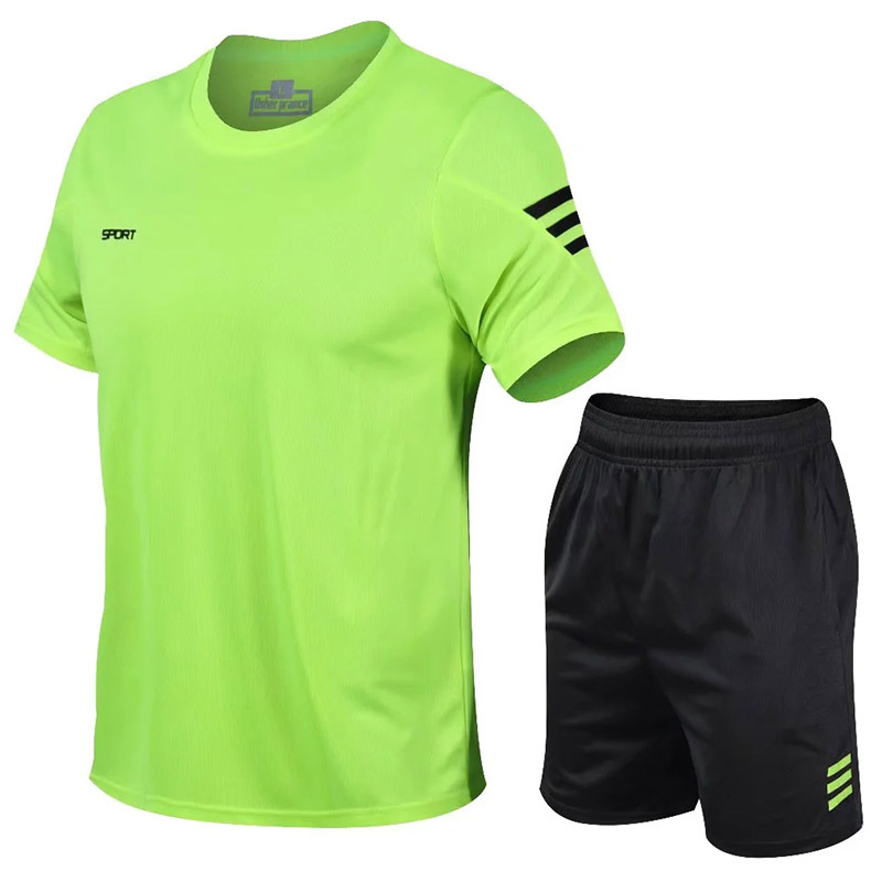 2026 Fashion Men's Training Set with Color Block Design and Reflective Details Fashion Training Wear