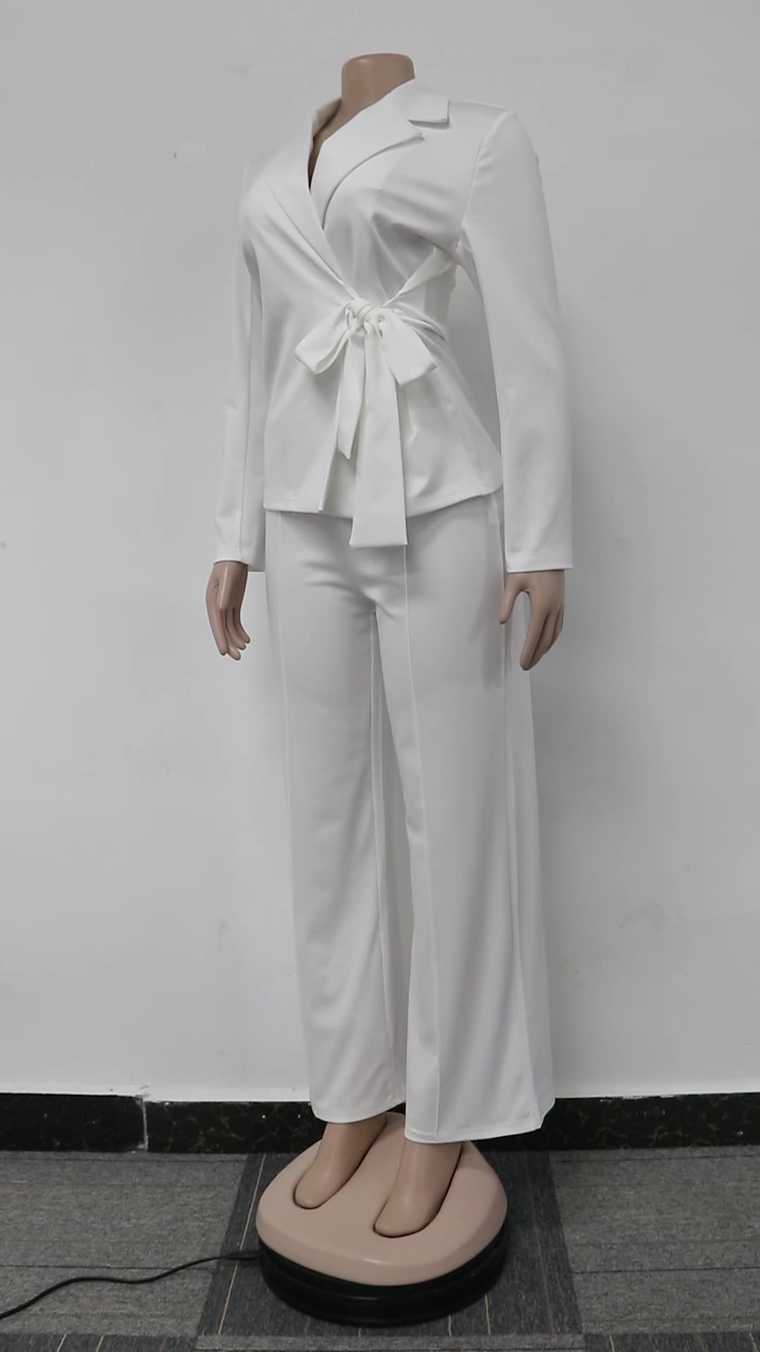 Women's Plus Size One-Set Formal Office Costume Suit Solid Knitting Fabric Top Clothing