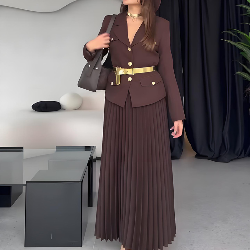 2025 Autumn New Fashionable Commuting Style Elegant Comfortable and Beautiful Women's Suits Jackets Pleated Skirts Set