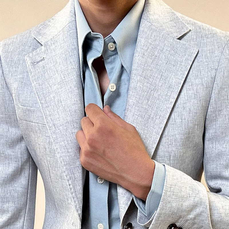 Factory Wholesale New Style Light Grey Coat Pant Men Suit Fashion Single Breasted Mens Suites for Wedding