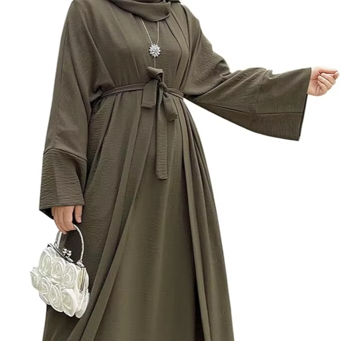 Modest Embroidery Regular Sleeve Eco-Friendly Ball Gown Silhouette Luxury Muslim Women's Abaya Dress OEM/ODM Service Chapel