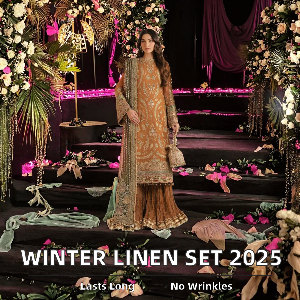 2025 Mausummery Winter Linen Collection Vol 03 Discount Stock Lot 03 Pcs Digital Printed Salwar Kameez Formal Wrinkle Free for