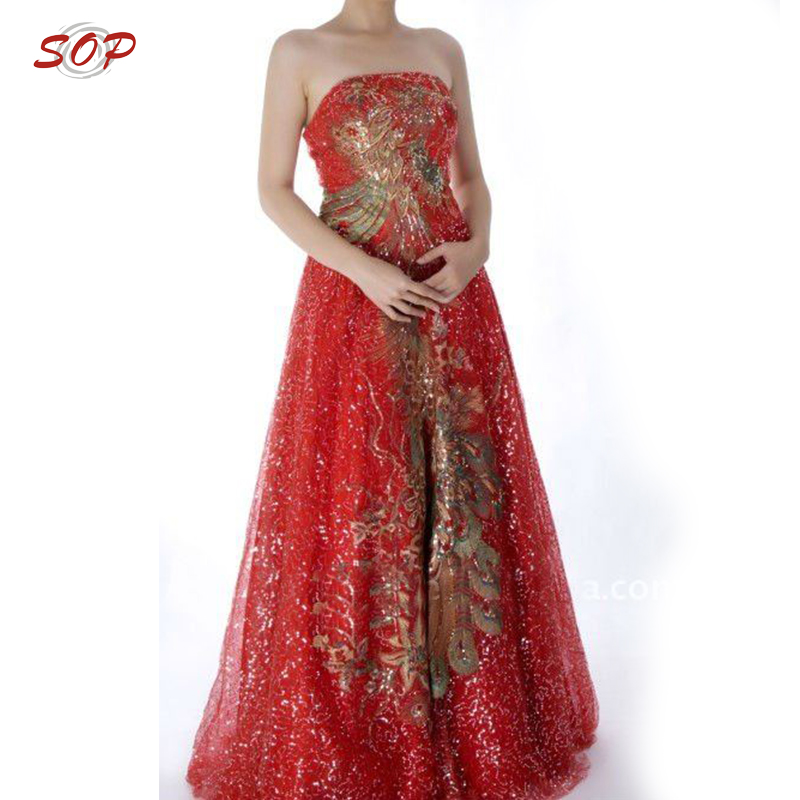 Dress Red Elegant Clothing Dresses Long Women Formal Evening Dress Gowns