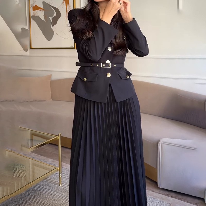 2025 Autumn New Fashionable Commuting Style Elegant Comfortable and Beautiful Women's Suits Jackets Pleated Skirts Set