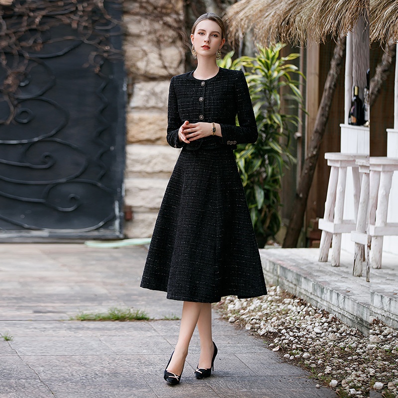 Woman Business Wear Supplying Suit Women Two Piece Skirts for Church Tweed blazer and Skirt