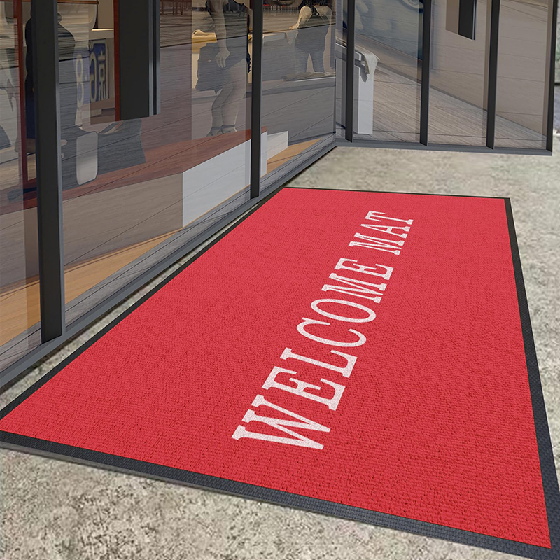 Factory Sale High Density Washable Printed Business Brand Door Mat Coffee Shop Restaurant Durable Entrance Carpet