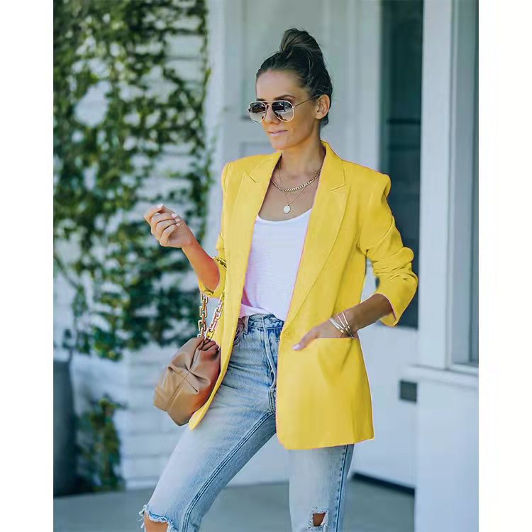 Spot 2025 European American Women's Foreign Trade New Autumn Winter Long Sleeve Small Suit Temperament Professional Regular 123