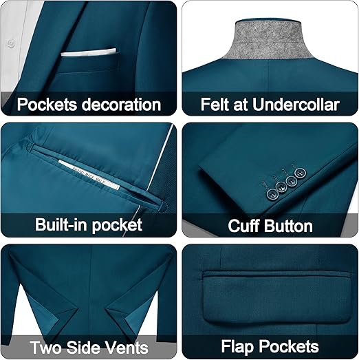 Breathable Classic Mens Suits Slim Fit 3 Piece Blazer and Pants Men Suit Tuxedo Set for Wedding &amp; Party Dress Luxury Men Suits