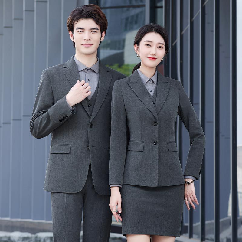 Men's Single Breasted Beaded Worsted Stretch Business Suits Notched Collar Groomsmen Formal Attire College Student Interview New