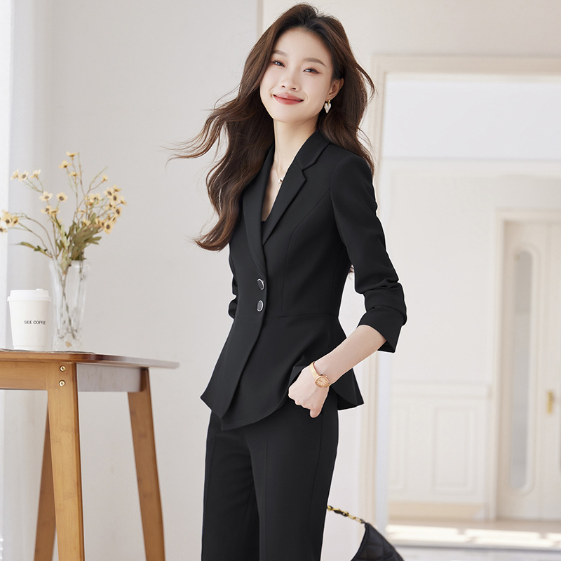 Navy Blue Small Suit Set for Women 2024 Spring/Summer High-End Professional Attire Elegant, Intellectual, Goddess-Like Formal