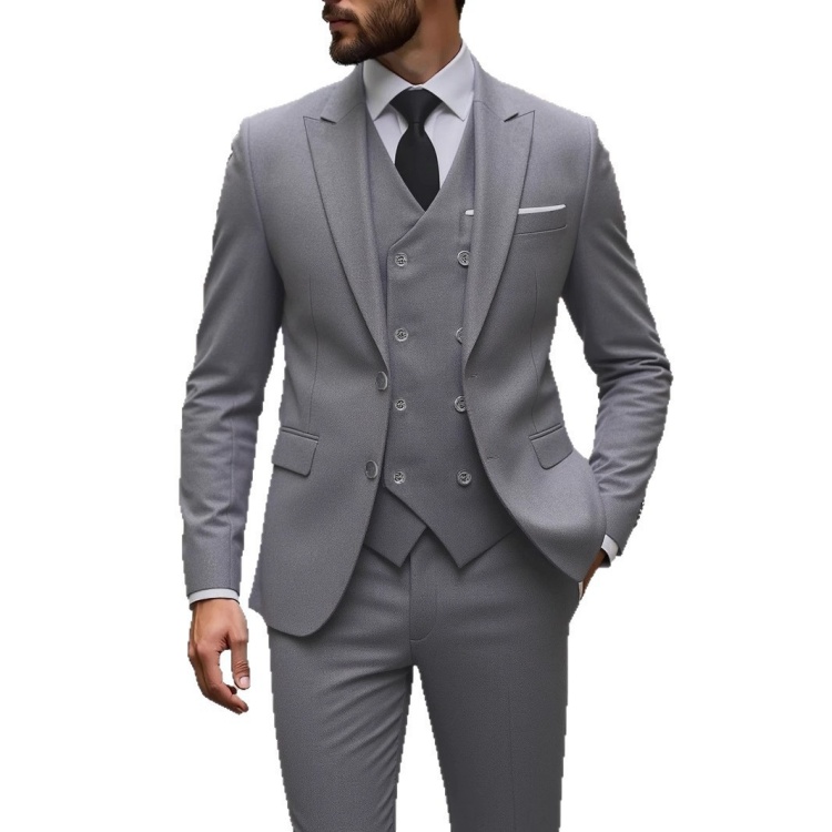 High-end Custom 3-Piece Slim Fit Breathable Plus Size Formal Business Suit for Men