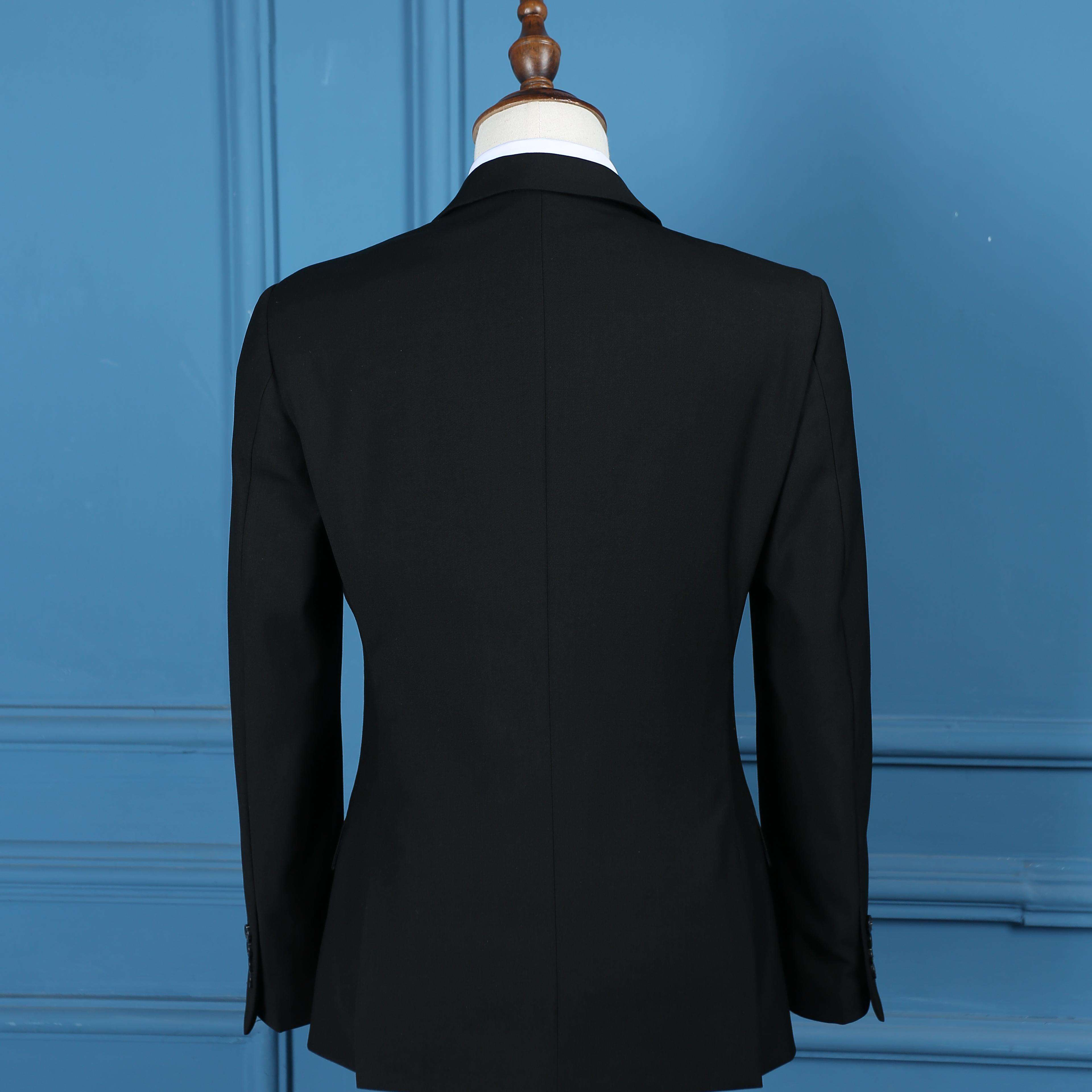 OEM ODM Factory Custom High Quality Formal Business 2 Pieces and 3 Pieces Suits Slim Fit Suit Black Wedding Suit Blazer Jacket