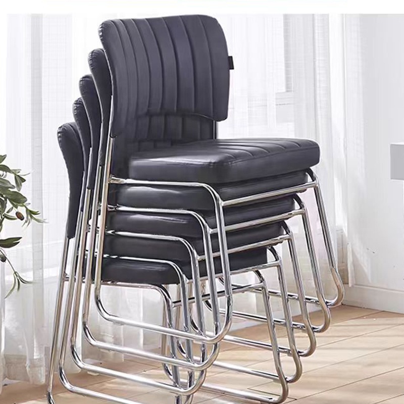 Ergonomic PU Leather Stackable Conference Chair Heavy Duty Sled Base Visitor Guest Chairs For Church Office Meeting Room Chair