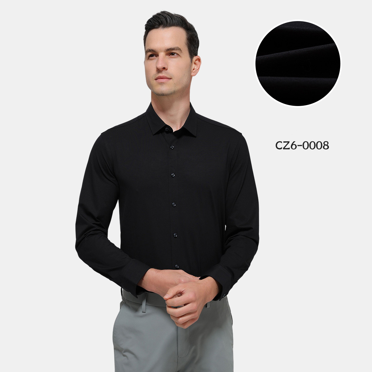OEM ODM Black Grey Gray Minimalist Waterproof Lightweight Business Suits New Product Explosion With Reply Quickly Man Shirt