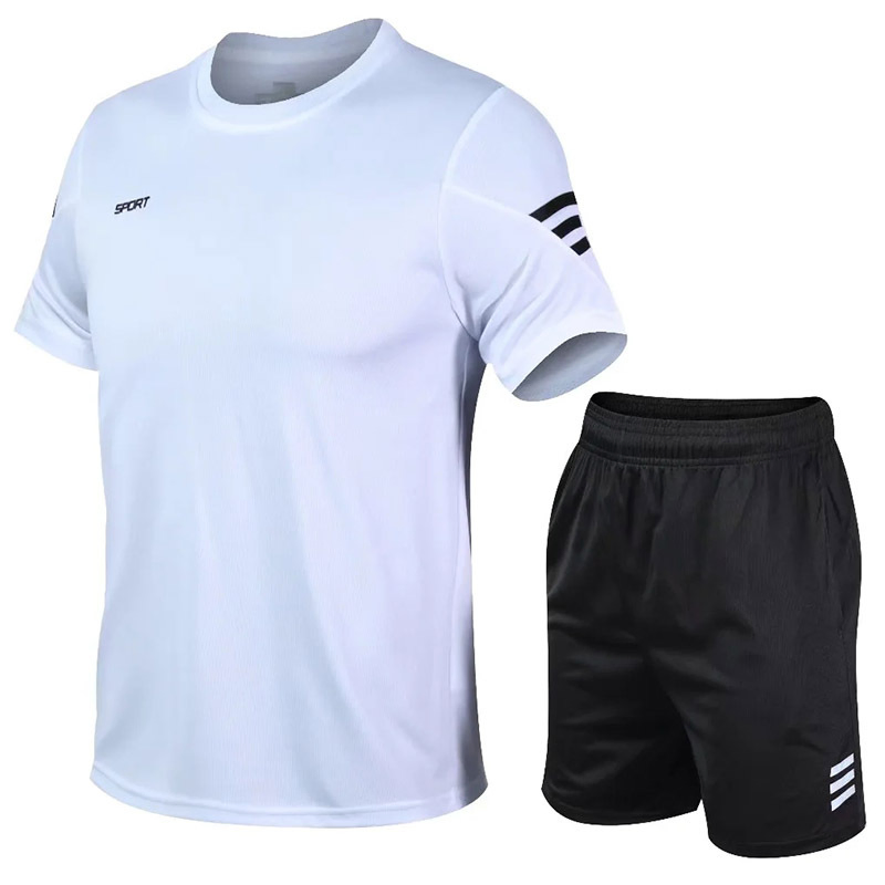 2026 Fashion Men's Training Set with Color Block Design and Reflective Details Fashion Training Wear