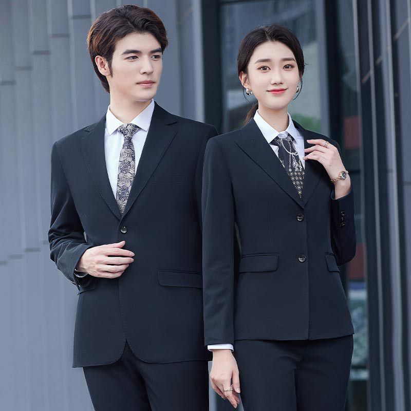Men's Single Breasted Beaded Worsted Stretch Business Suits Notched Collar Groomsmen Formal Attire College Student Interview New