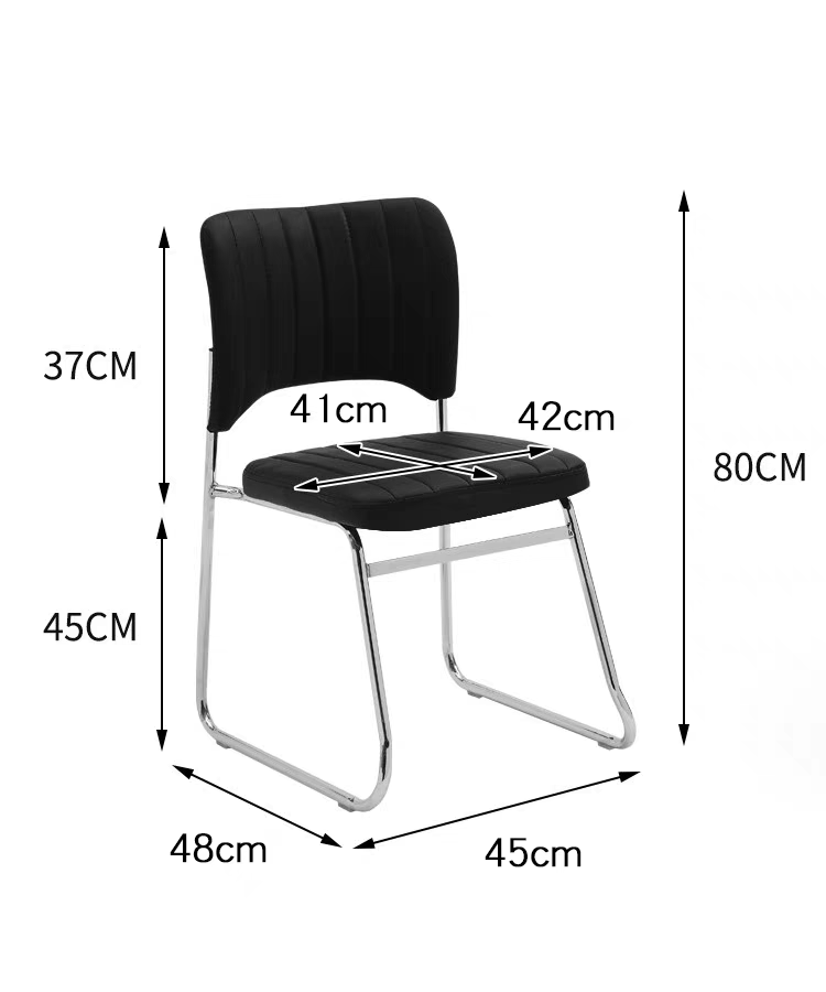 Ergonomic PU Leather Stackable Conference Chair Heavy Duty Sled Base Visitor Guest Chairs For Church Office Meeting Room Chair