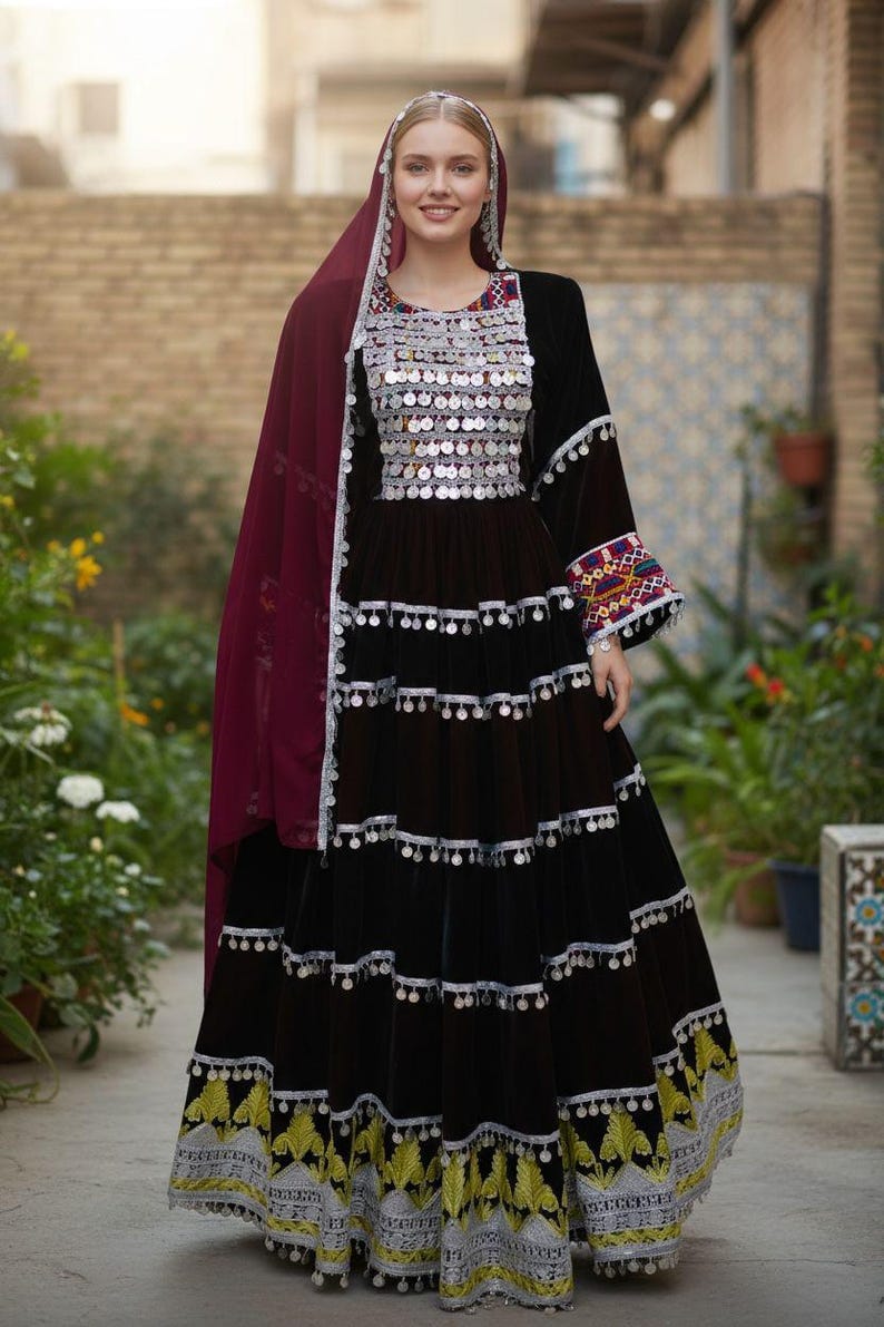 Modern Lightweight Afghani Kuchi Frock Dress Women Latest Design Lace Muslim Islamic Clothing Formal Knee-Length Low MOQ Style
