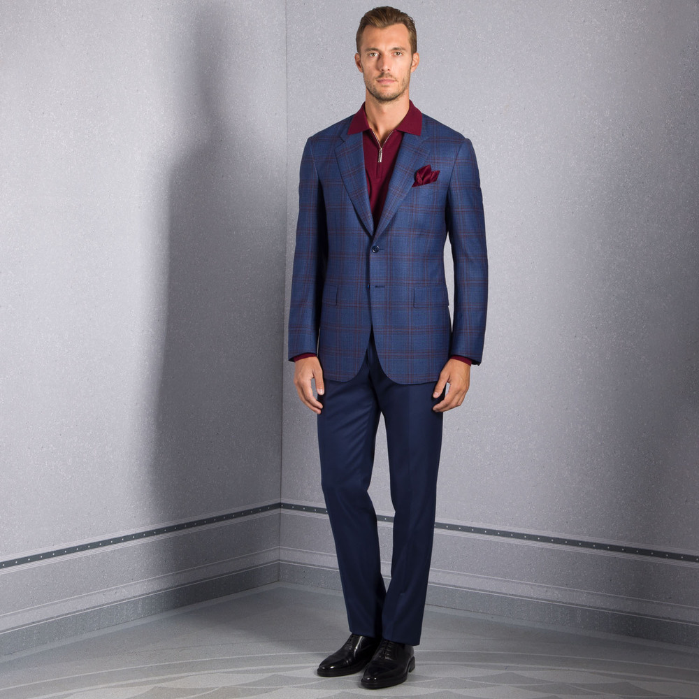 Customizable Men's Business Wool Suit Plus Size Single Breasted Breathable for Formal Occasions