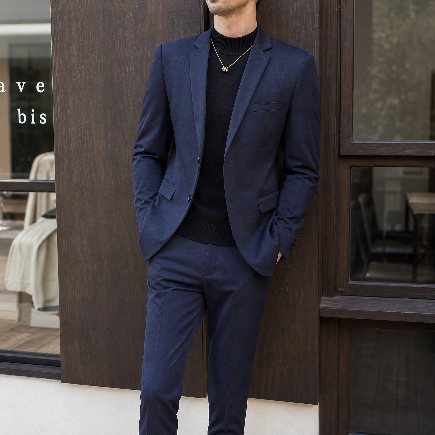 High Quality Customized Single Breasted Italian Style Mens Business Suit 2 Piece Plus Size Formal Wear with Worsted Fabric