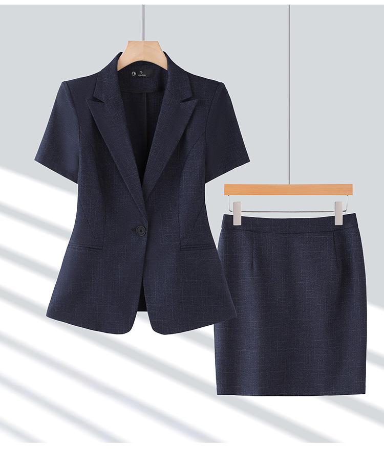 Professional Female Summer Thin Temperament Goddess Fan High-End Short-Sleeved Suit for Interviews Hotel Overalls Wear Suits