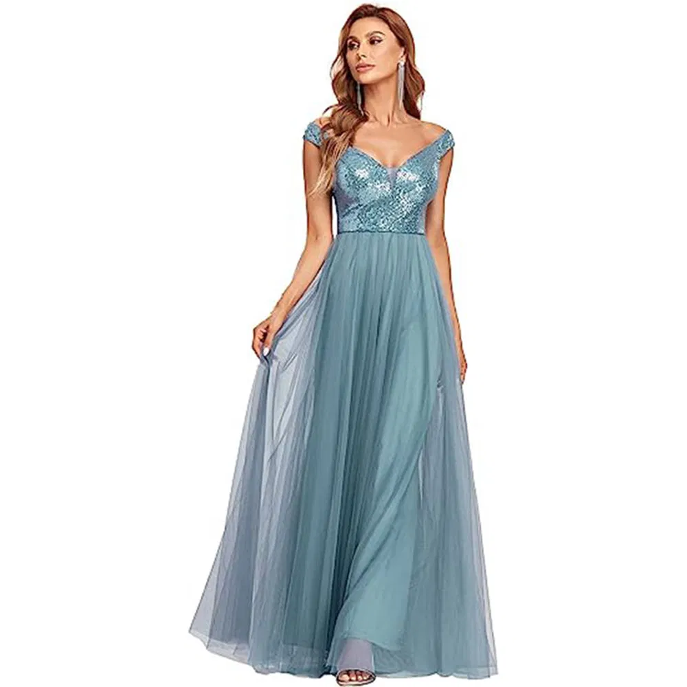 Chic Lace Floor-Length Dress Elegant Ball Gown Slimming Wedding Party Dress