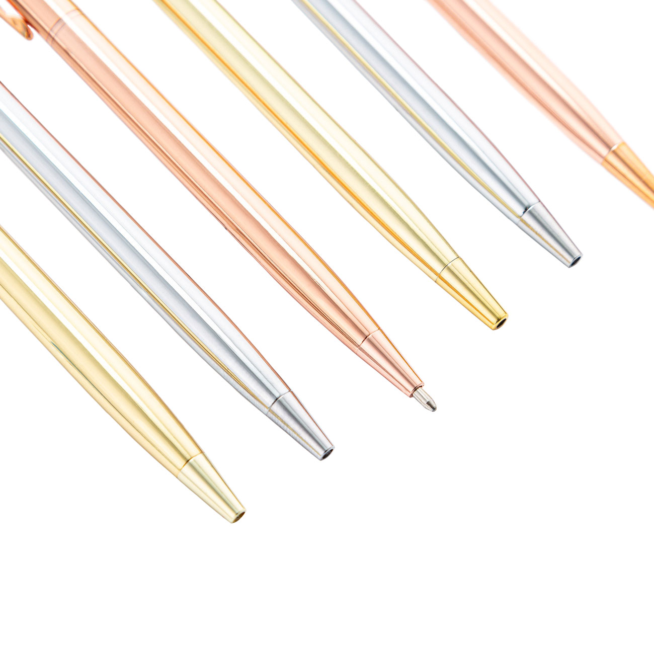 BECOL Hot Selling Hotel Twist Ballpoint Pen Luxury Rose Gold Slim Metal Ball Pen With Custom Logo For Gifts