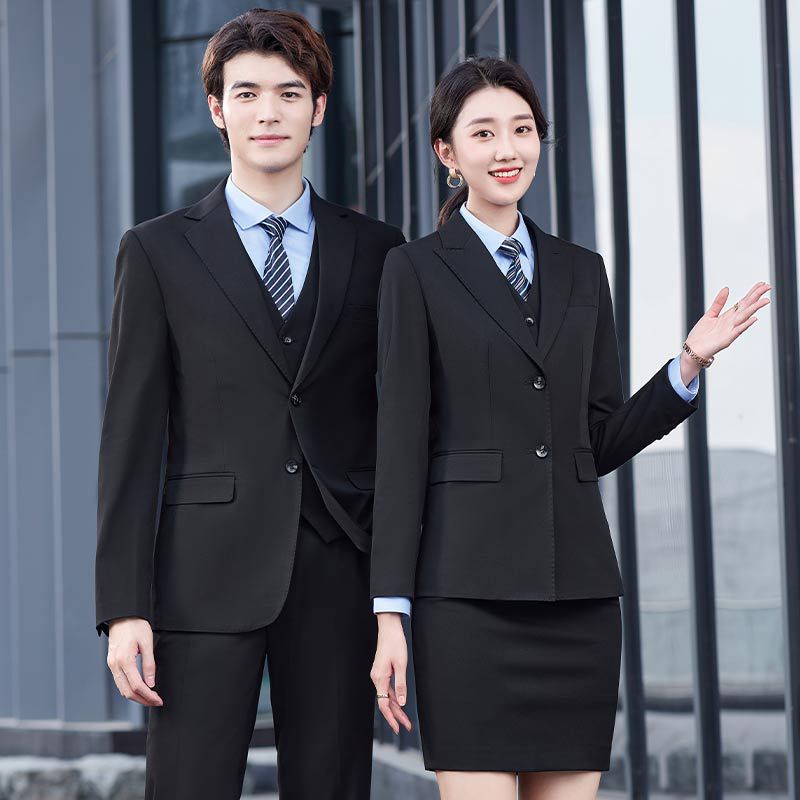 Men's Single Breasted Beaded Worsted Stretch Business Suits Notched Collar Groomsmen Formal Attire College Student Interview New