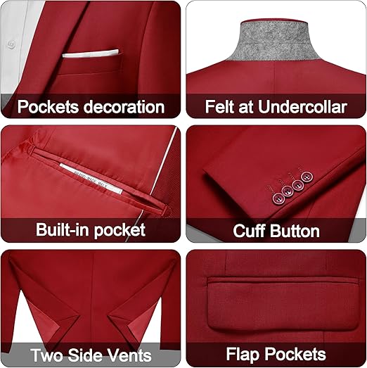 Breathable Classic Mens Suits Slim Fit 3 Piece Blazer and Pants Men Suit Tuxedo Set for Wedding &amp; Party Dress Luxury Men Suits