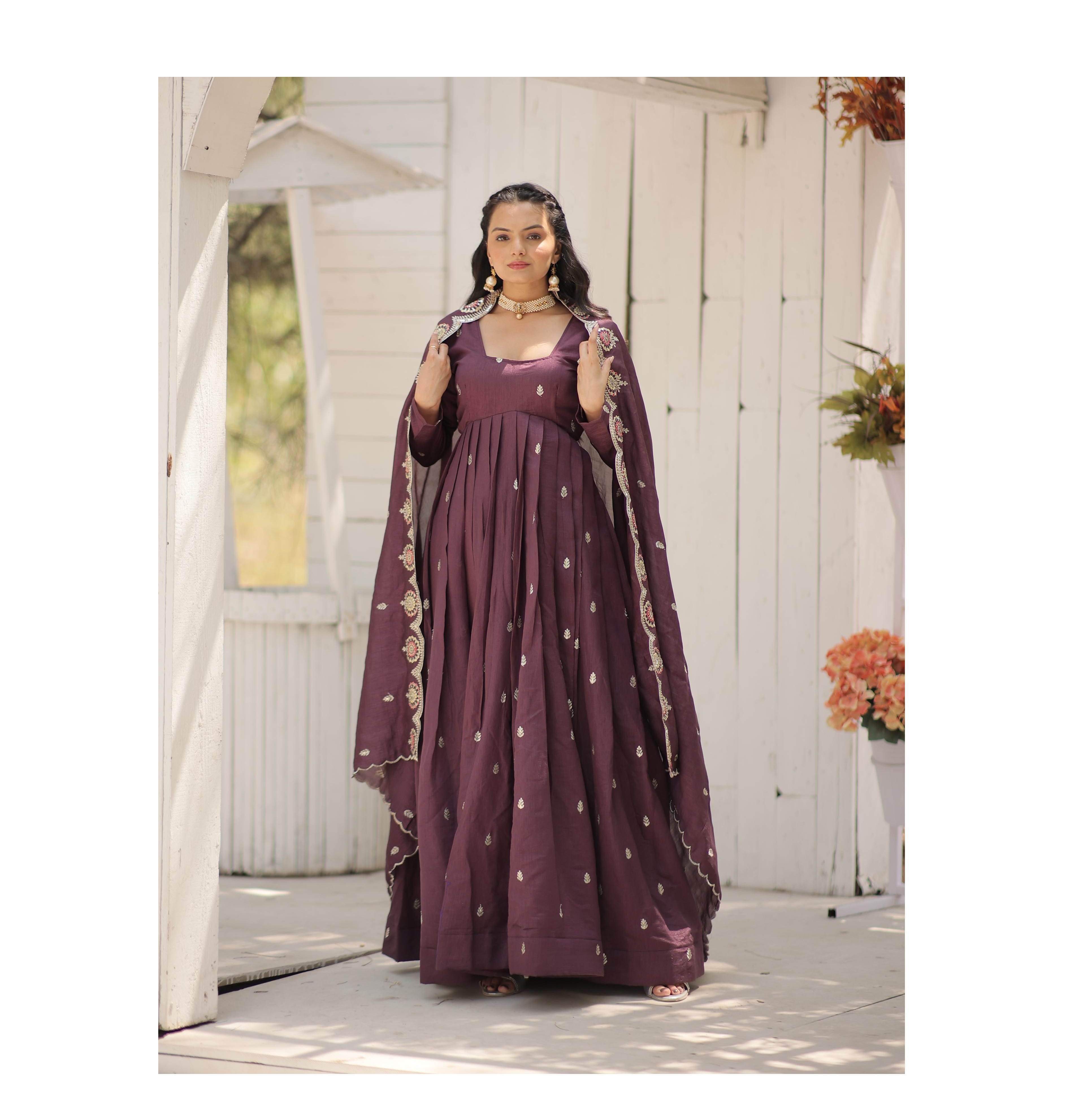 New Collection Gowns with Embroidery Sequence Work Party Wear Evening Gown Dress Elegant at Bulk Price